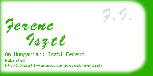 ferenc isztl business card